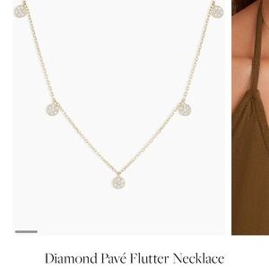 Gorjana Diamond Pave Flutter Necklace excellent condition! With pouch